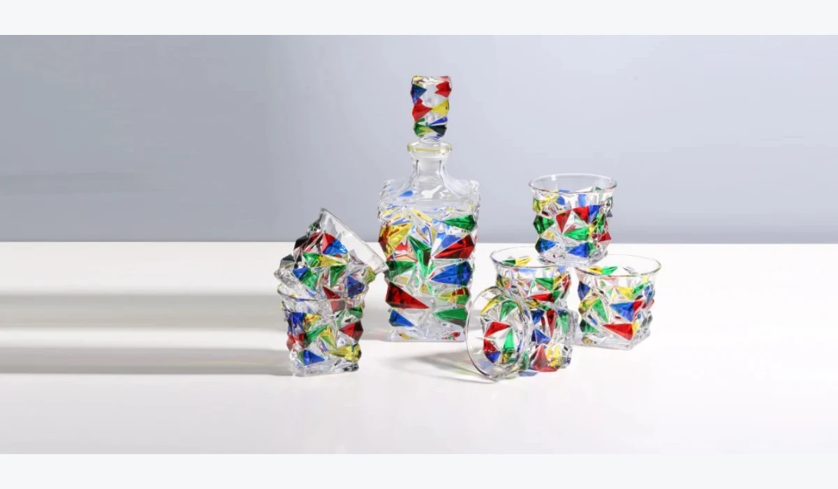 Hand painted glassware decoration example - Commercial Grade Lead-Free Glassware Wholesale Factory
