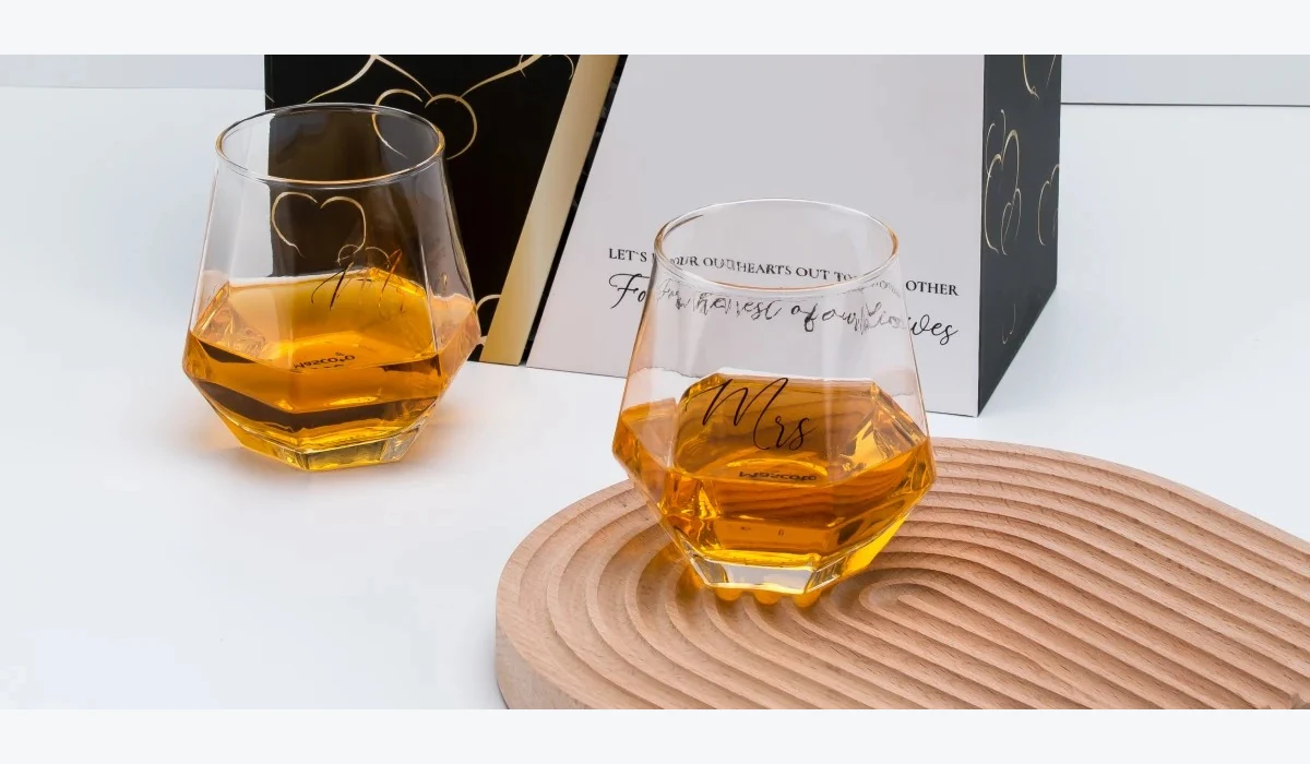 Silk printed glassware and gift box example - Commercial Grade Lead-Free Glassware Wholesale Factory