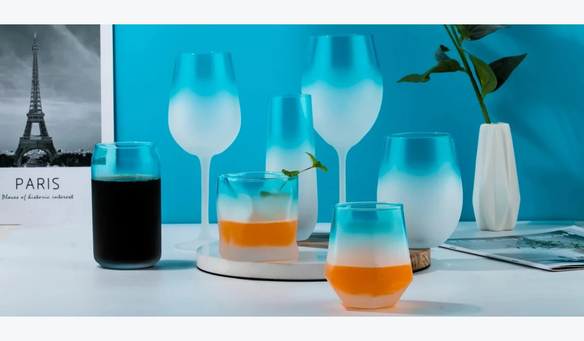 Ion plated rim glassware finishing example - Commercial Grade Lead-Free Glassware Wholesale Factory