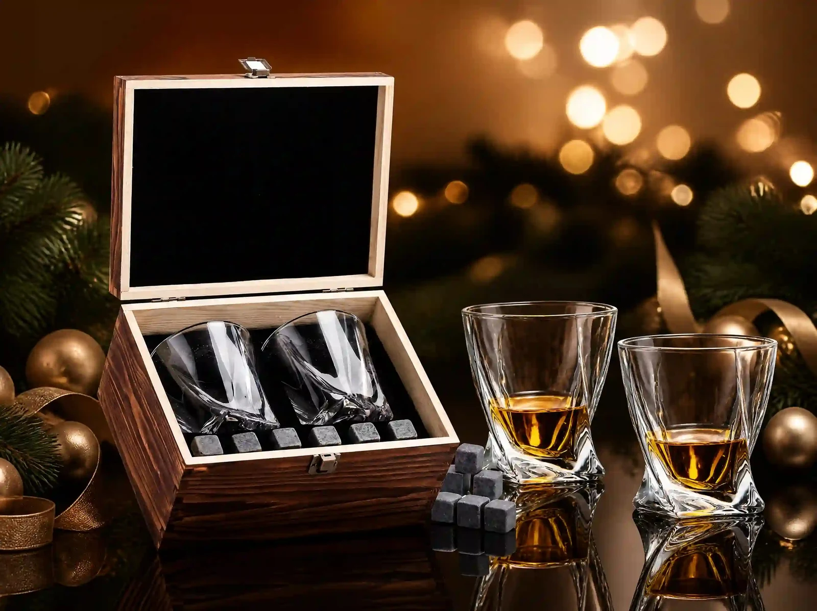 XZM001 Two-Glass Whiskey Stones Gift Set - Wholesale Factory Direct China
