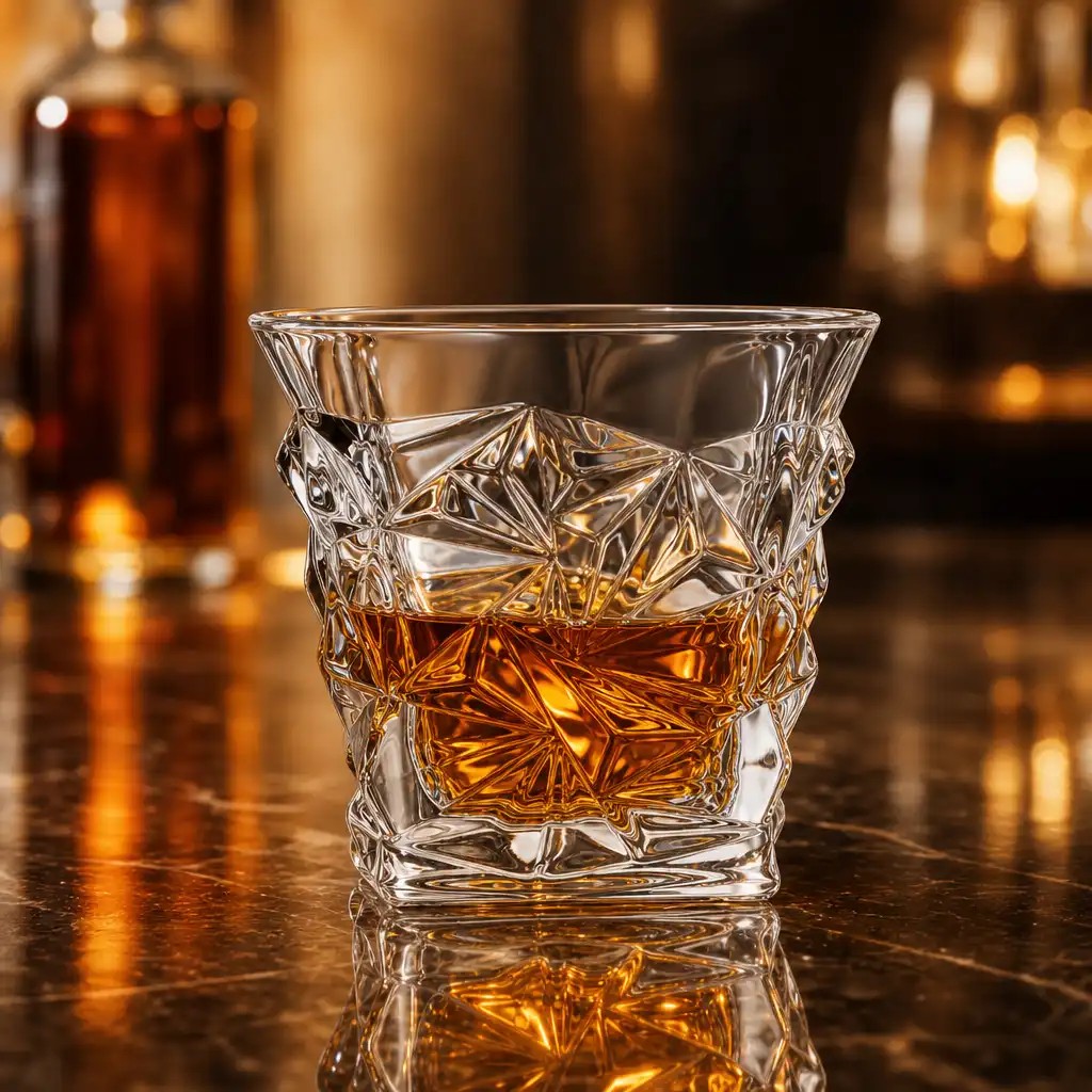 XZ0609 290ml Crackle Pattern Whiskey Glass Wholesale Factory